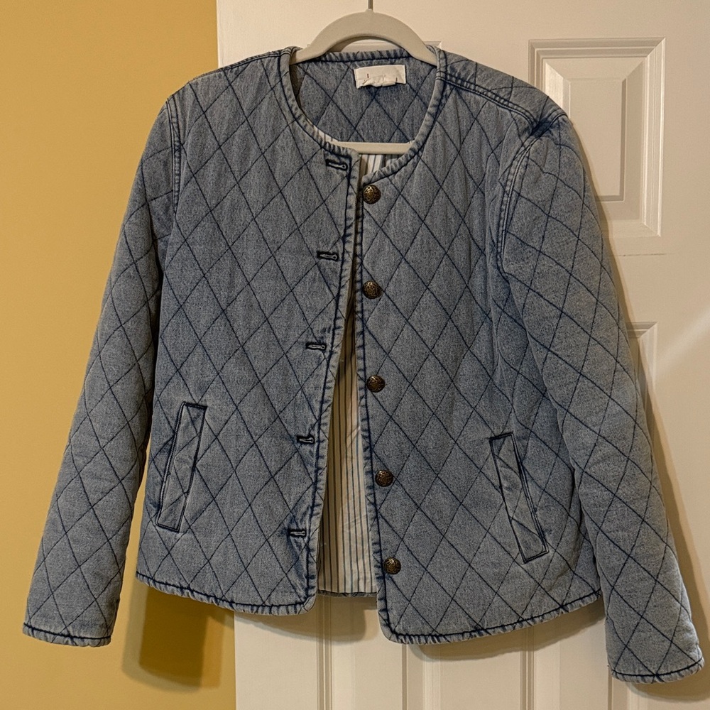 Anthropologie Quilted Jean Jacket
